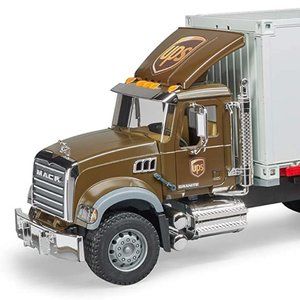 NEW Bruder 02828 Mack Granite Ups Logistics Truck Forklift Vehicles Toy Vehicle